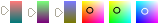 Component palette icons of the R/G/B color pickers