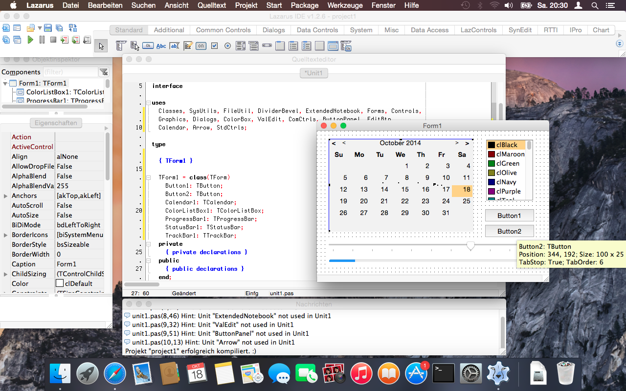 Lazarus for Mac OS X screenshot