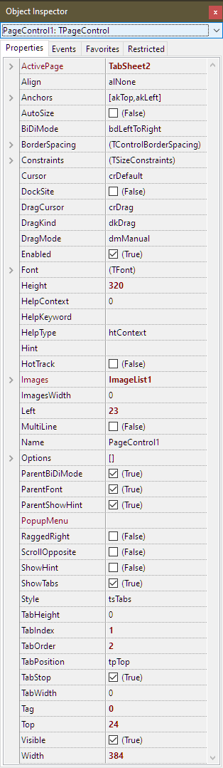 TPageControl